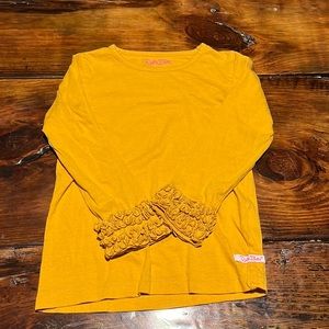 Ruffle Butts long sleeve ruffle sleeve mustard shirt